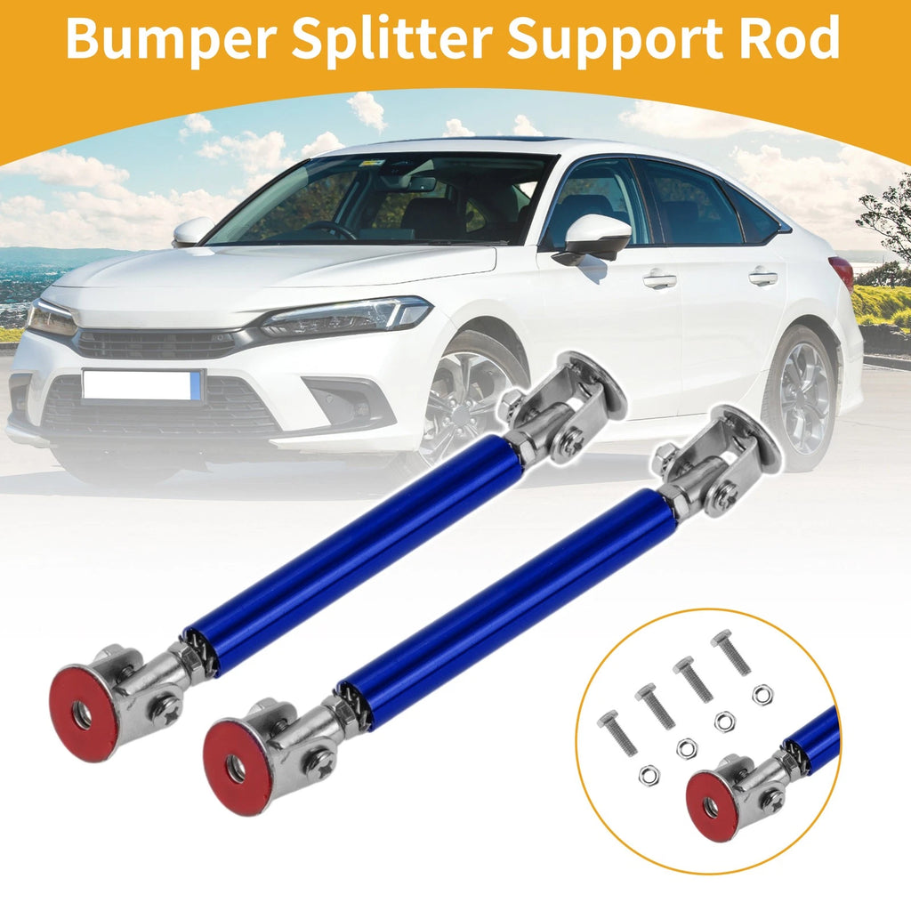 2X Adjustable Front Bumper Lip Splitter Strut for Universal Fit (No Drilling)