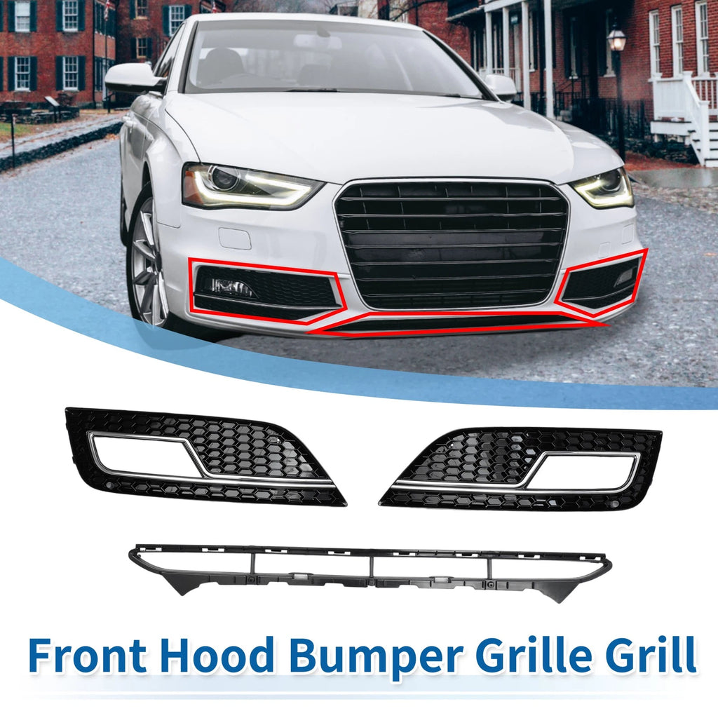 Front Lower Bumper Grille Replacement for Audi A4 B8 2013–2015 Black