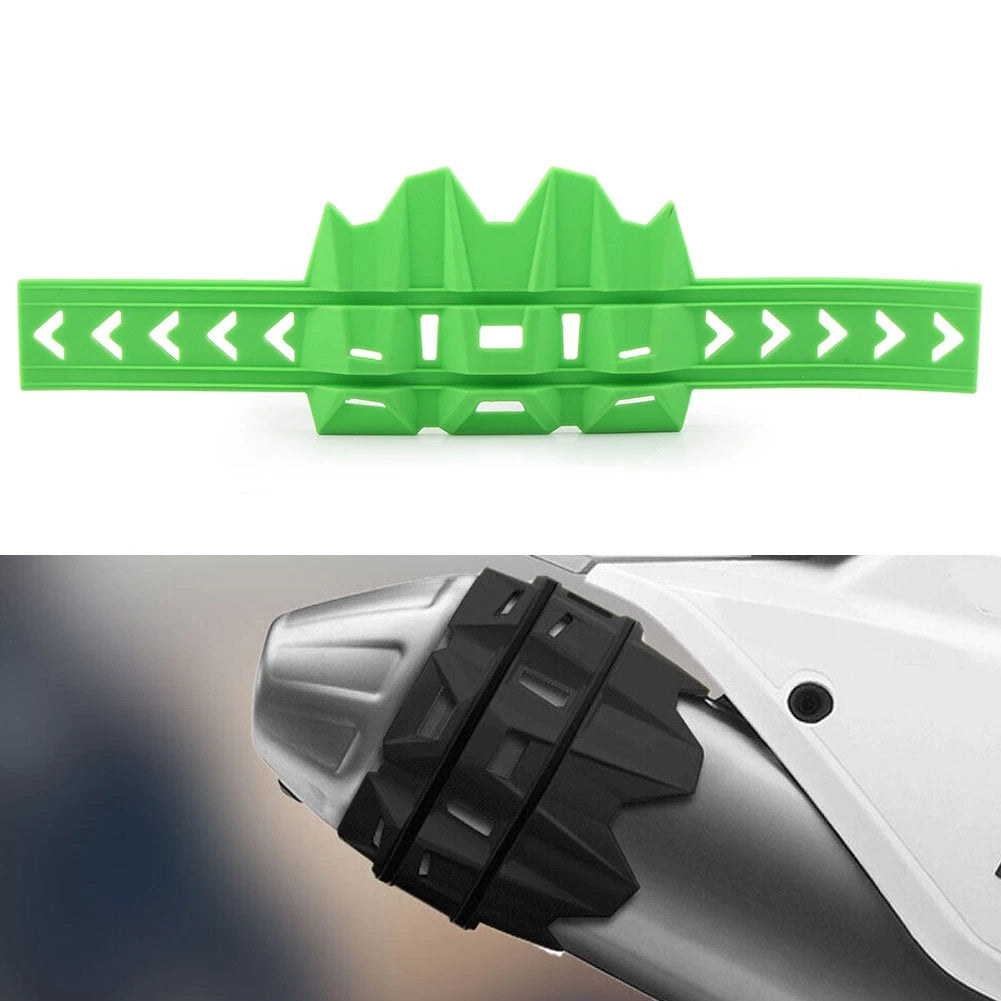 Exhaust Tail Pipe Guard Protector Cover for Universal Motorcycle (Green)