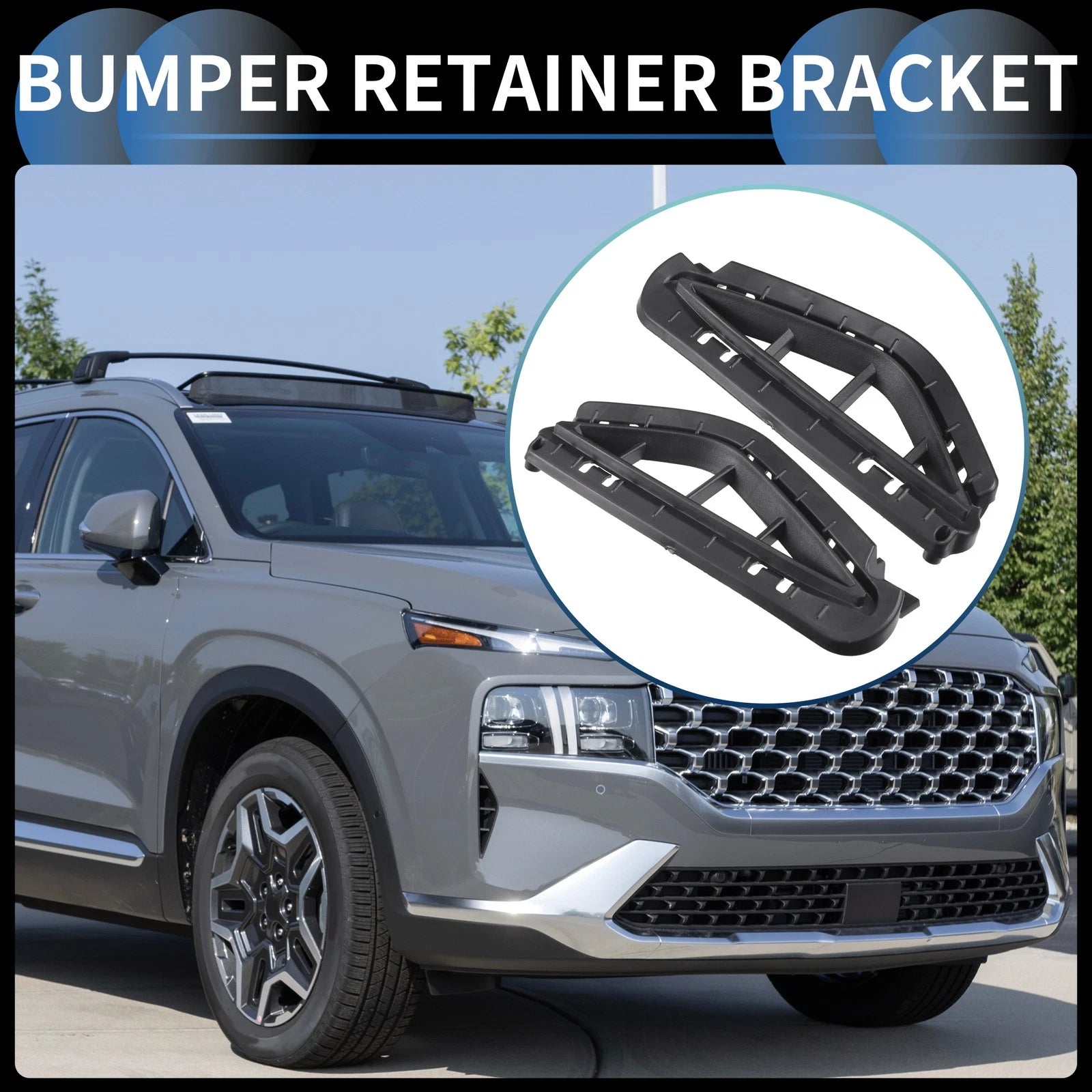 Front Bumper Retainer Bracket Pair for Hyundai Santa Fe (2021–2023)