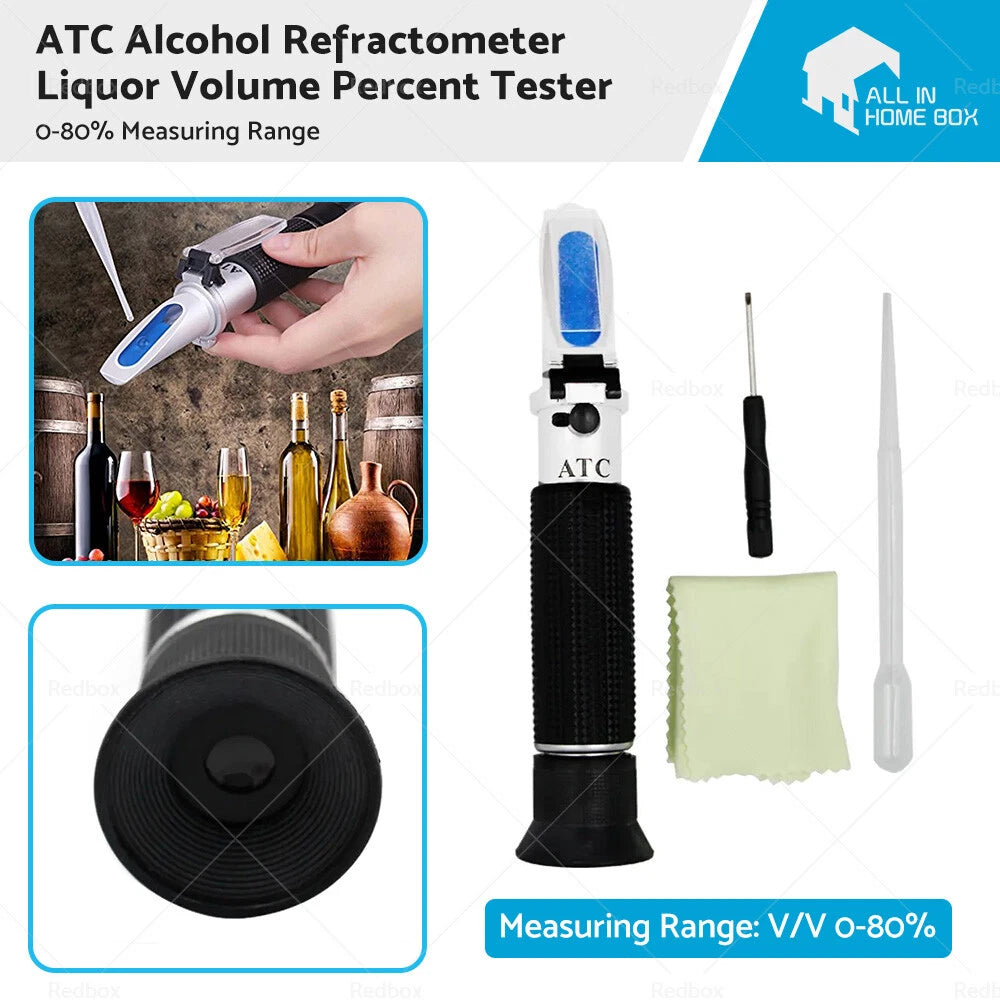 ATC Alcohol Refractometer 0-80% for Liquor Wine Beer