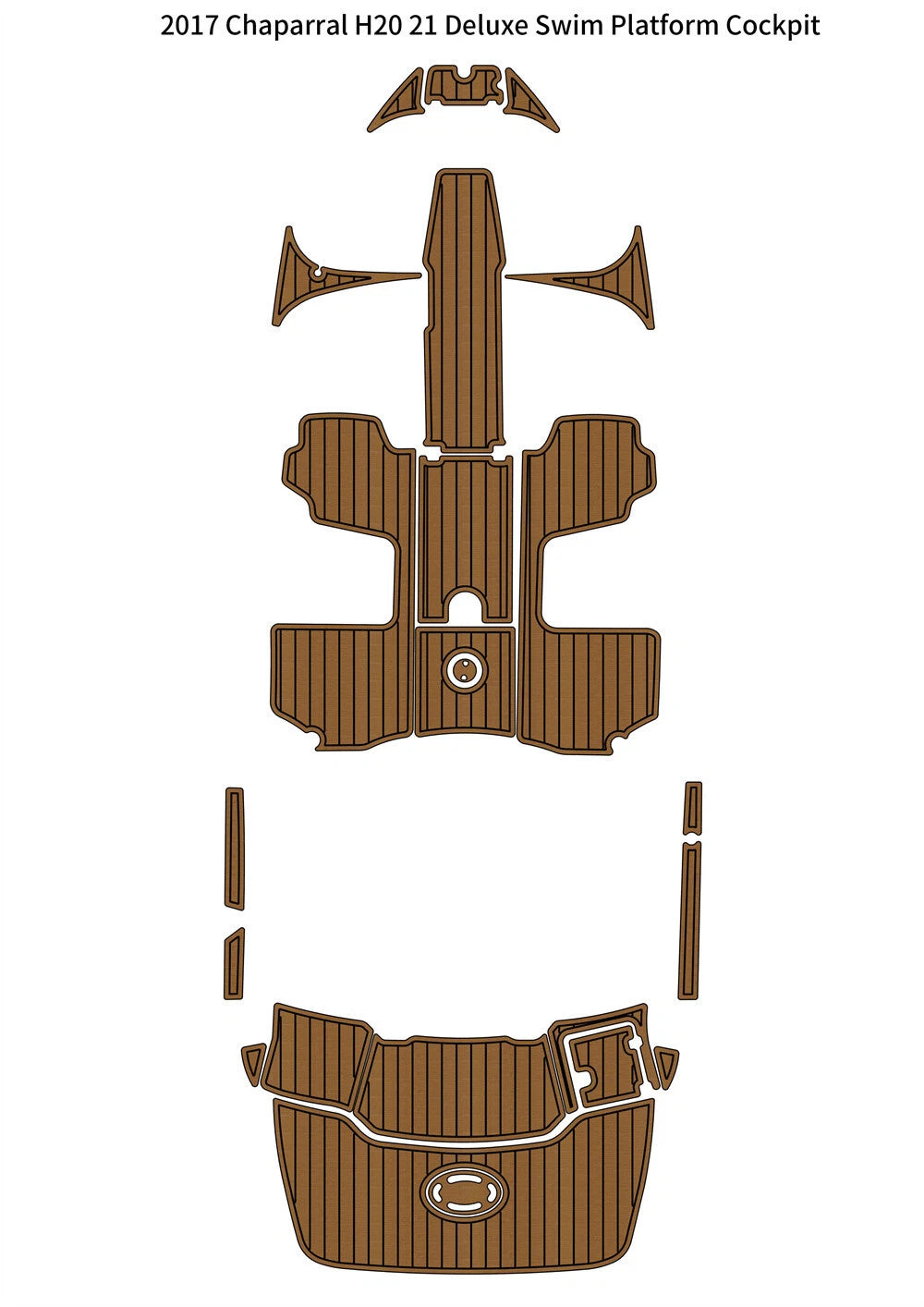 Swim Platform Cockpit Pad for Chaparral H-20 (2017) - EVA Teak Floor Mat