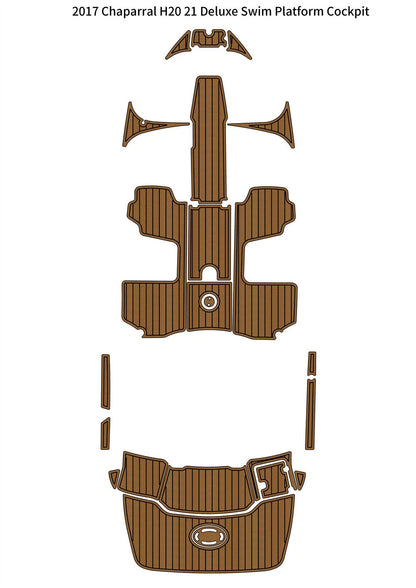 Swim Platform Cockpit Pad for Chaparral H-20 (2017) - EVA Teak Floor Mat