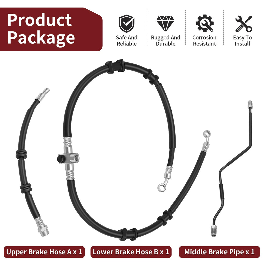Front Brake Hose Line & Pipe Kit for Honda Sportrax 250 TRX250EX (2001–2005)
