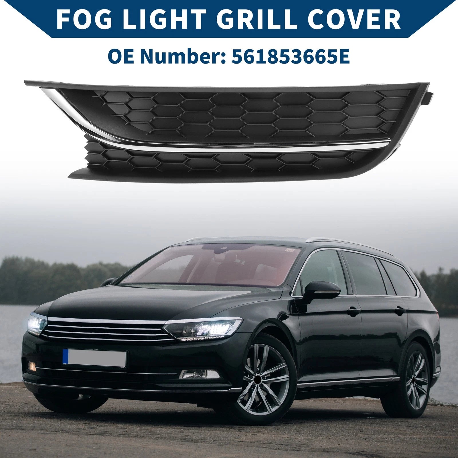 1pc Front Left Fog Light Grill Replacement for Volkswagen Passat (2012–2015)