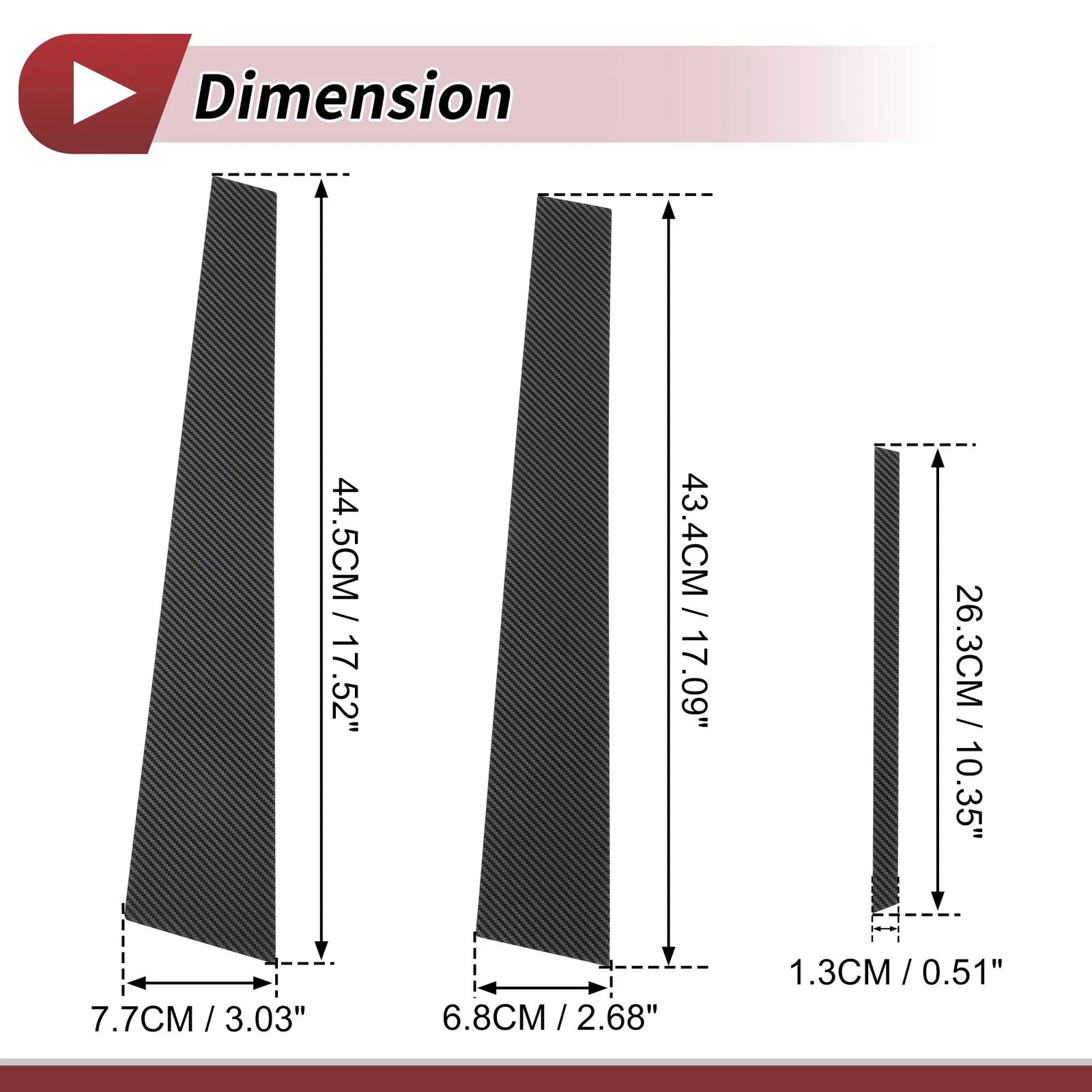 6 Pcs Door Pillar Window Trim Set for Lexus ES (1997–2001)