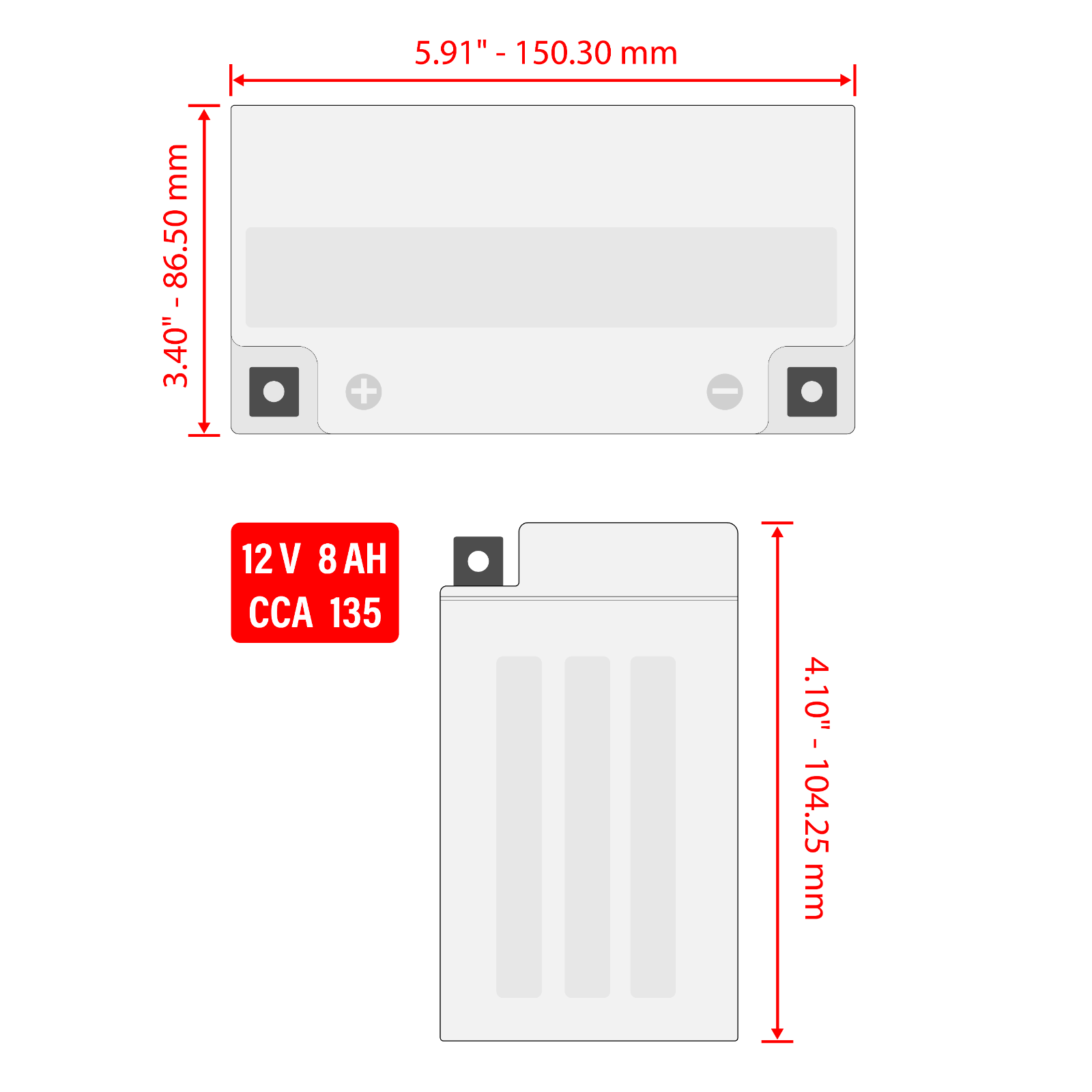 AGM Battery Replacement for Honda TRX400X 2X4 (2009–2014)