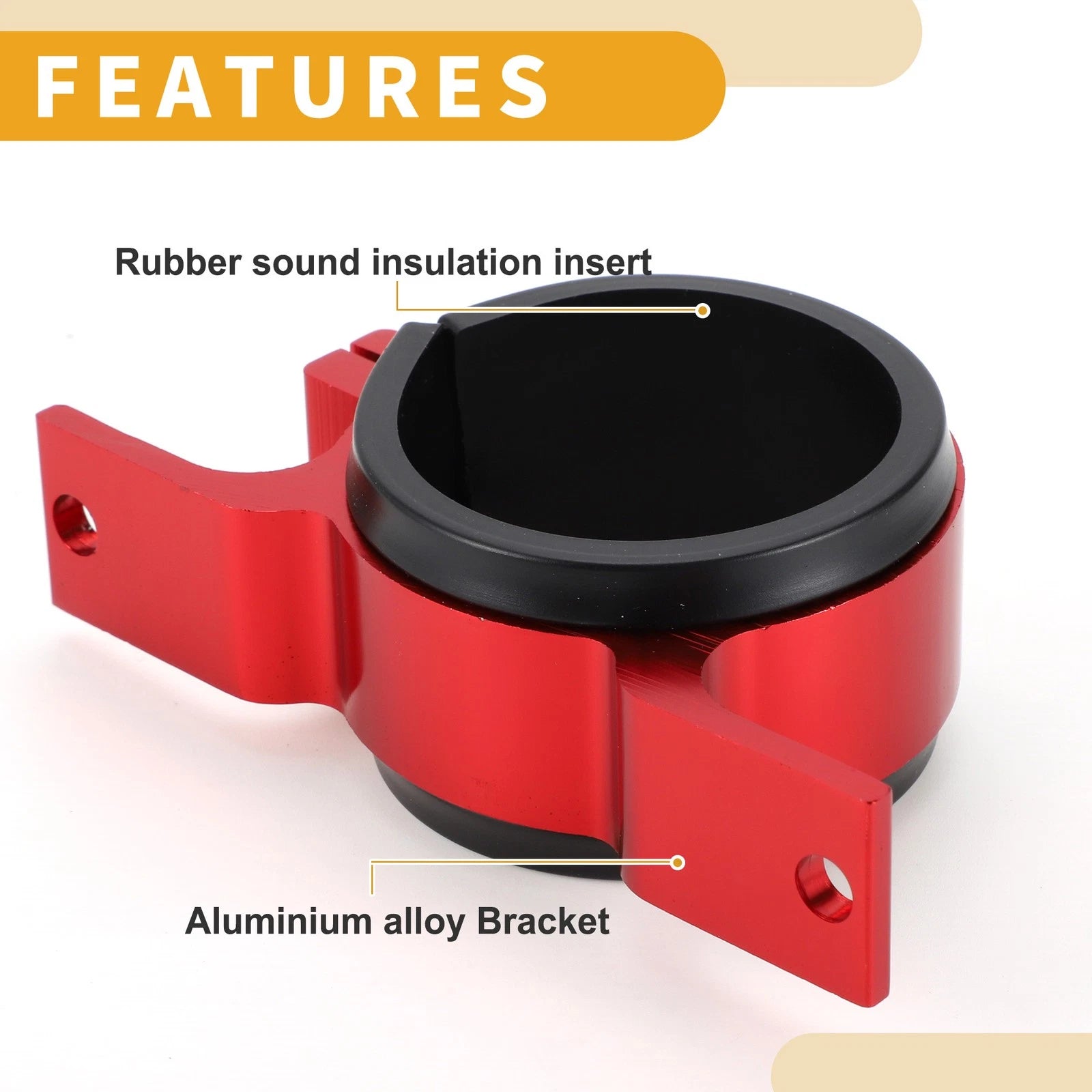 Fuel Filter Mounting Bracket for Universal Vehicles (58mm) - Aluminum Red