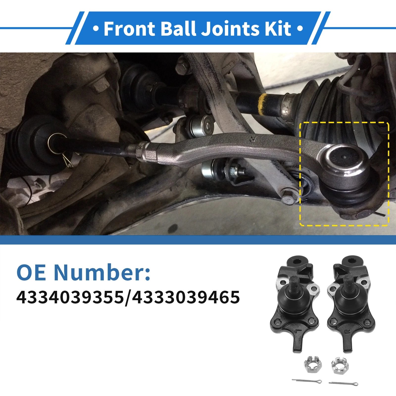 2 Pcs Front Lower Ball Joints Replacement for Toyota 4Runner (1996–2002)