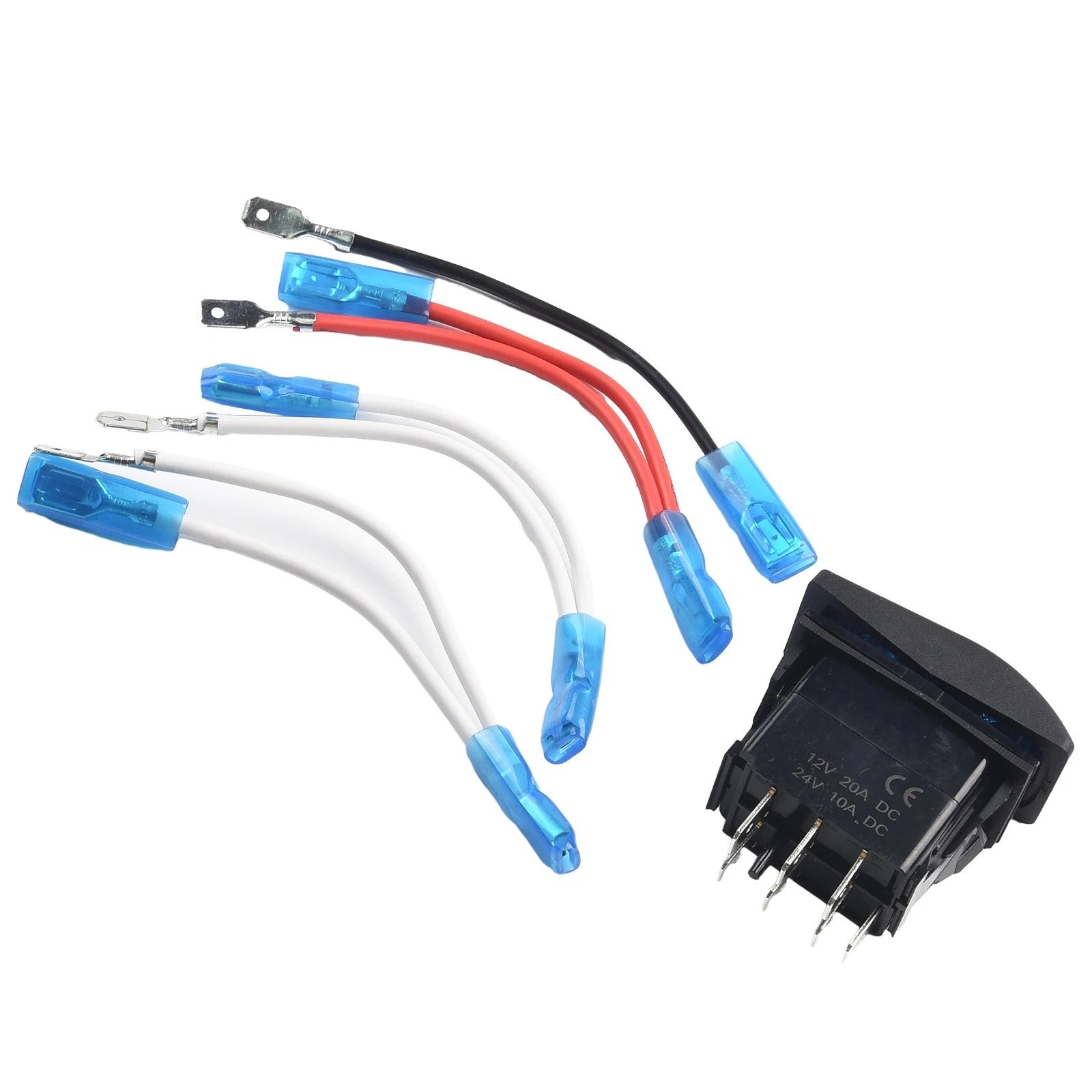 Rocker Switch Bipolar Double End Blue LED Light DPDT for Universal Use