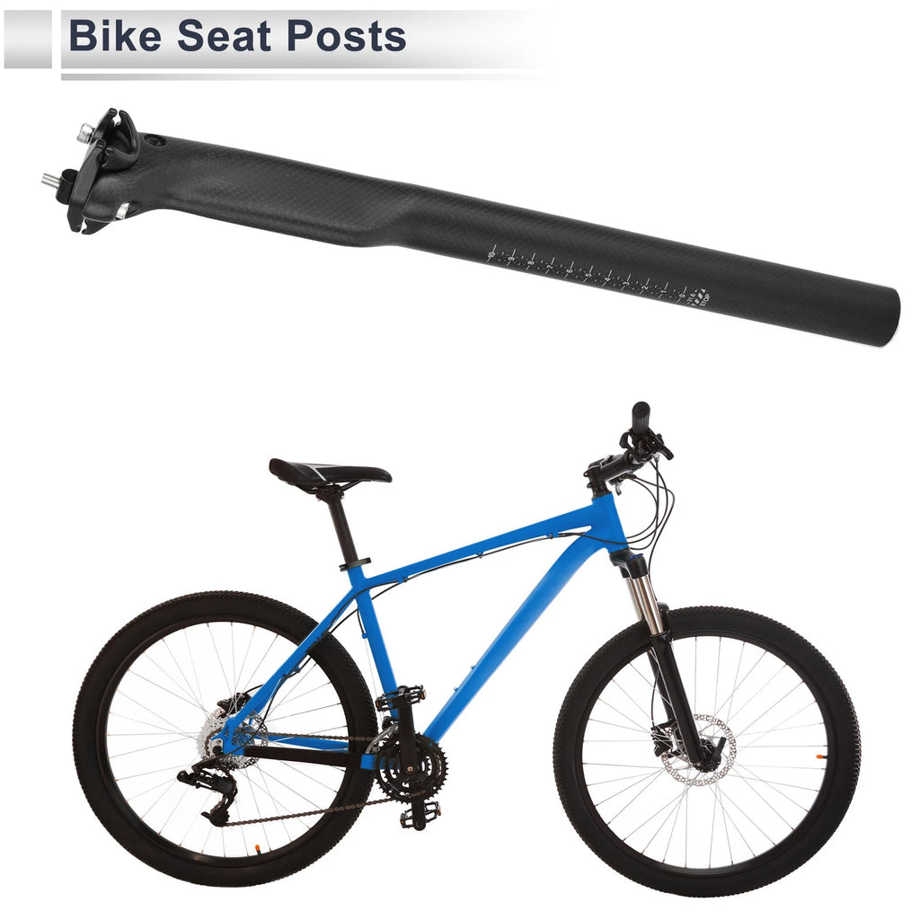 Seat Post 31.6x400mm Replacement for Bike Saddle Tube Light Matte Black