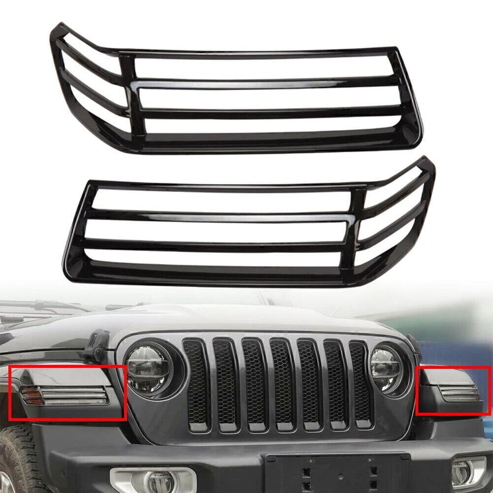 2X Front Wheel Eyebrow Light Decor Cover Trim for Jeep Wrangler JL (2018–2020)