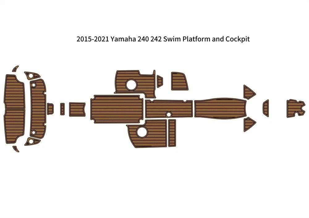 Complete Teak Mats for Yamaha 242 Limited S (2015–2020) 3M Pads