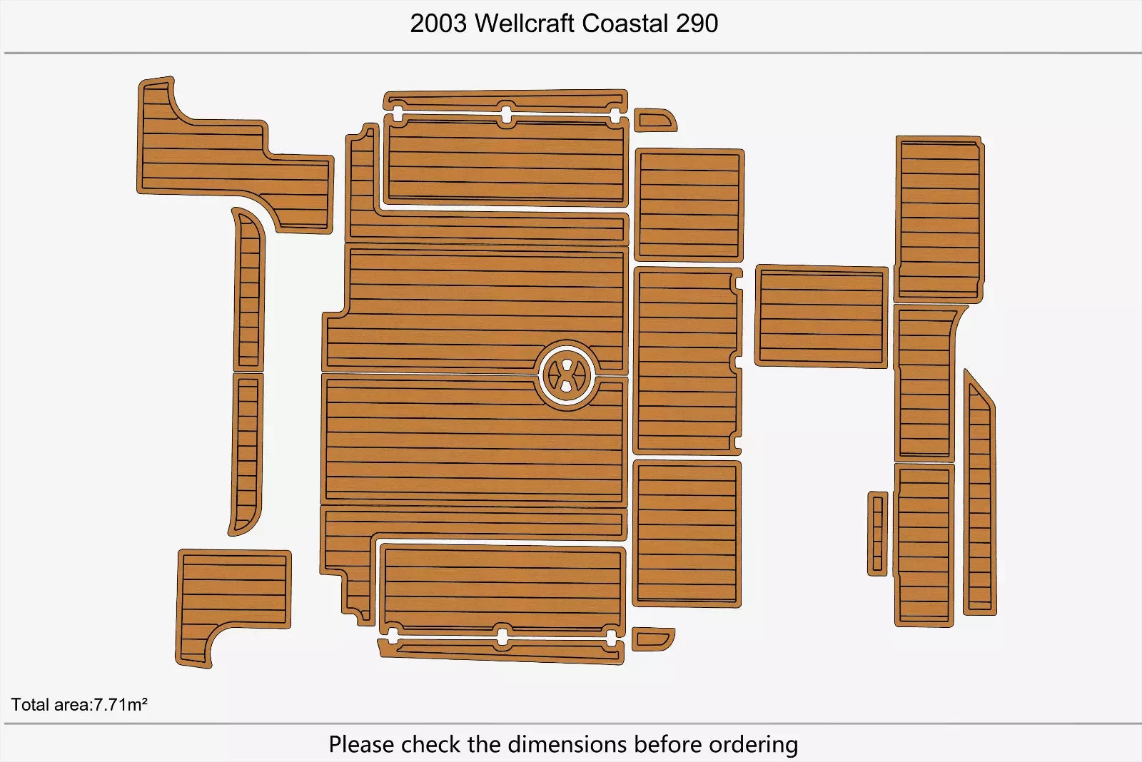 EVA Foam Teak Deck Floor Mat for Wellcraft 290 Coastal (2002)