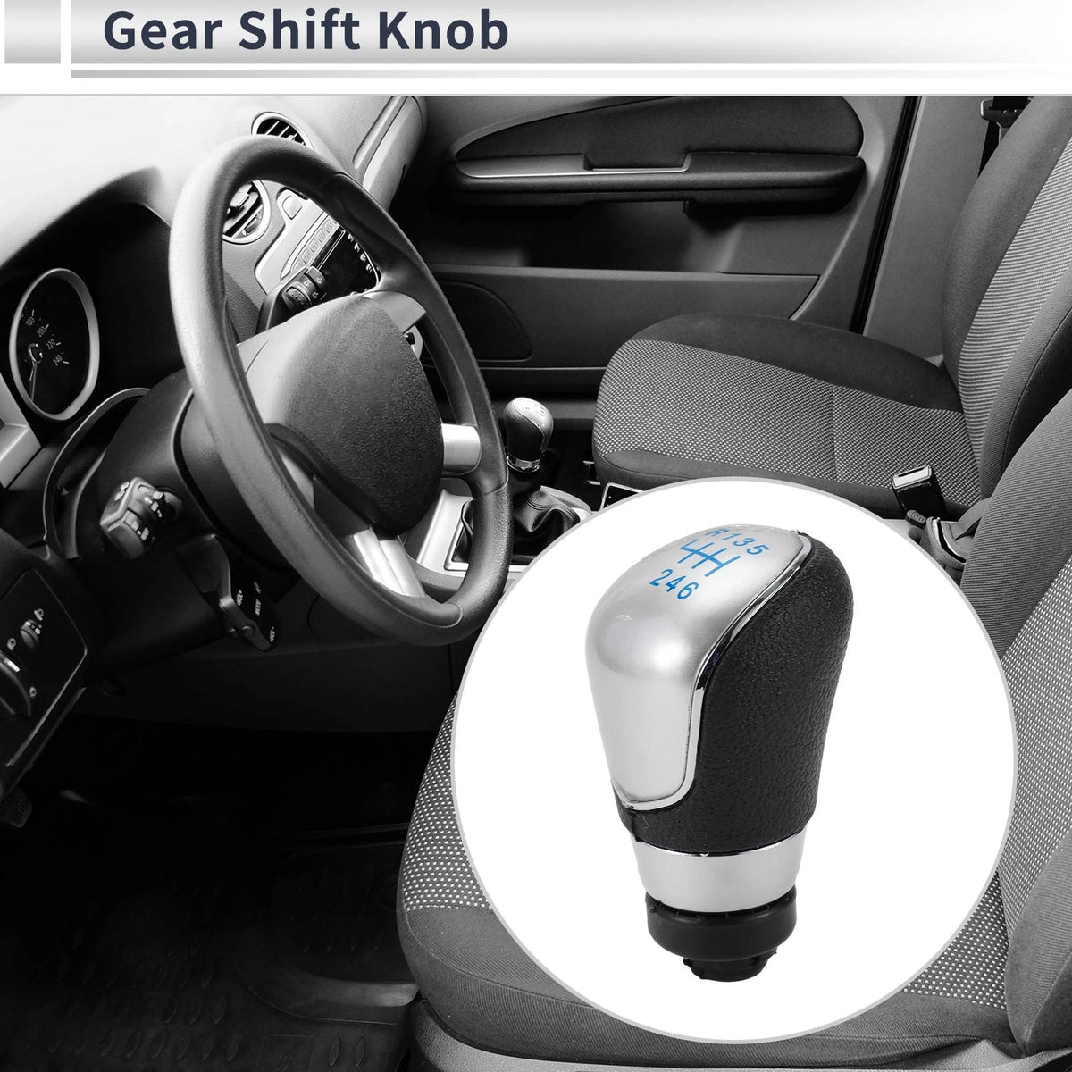 6 Speed Shift Knob Replacement for Ford Focus MK2 (2008–2011) Plastic Blue