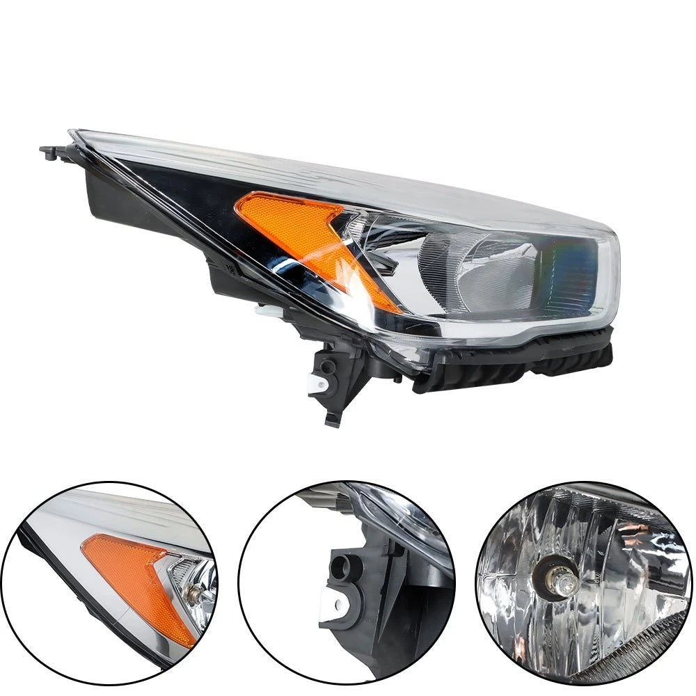 Passenger Side Headlight for Ford Escape (2017–2019) Halogen w/o LED DRL