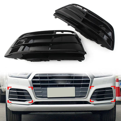 Pair Front Bumper Fog Light Grille Grill Cover For Audi Q5 SQ5 2018-2022