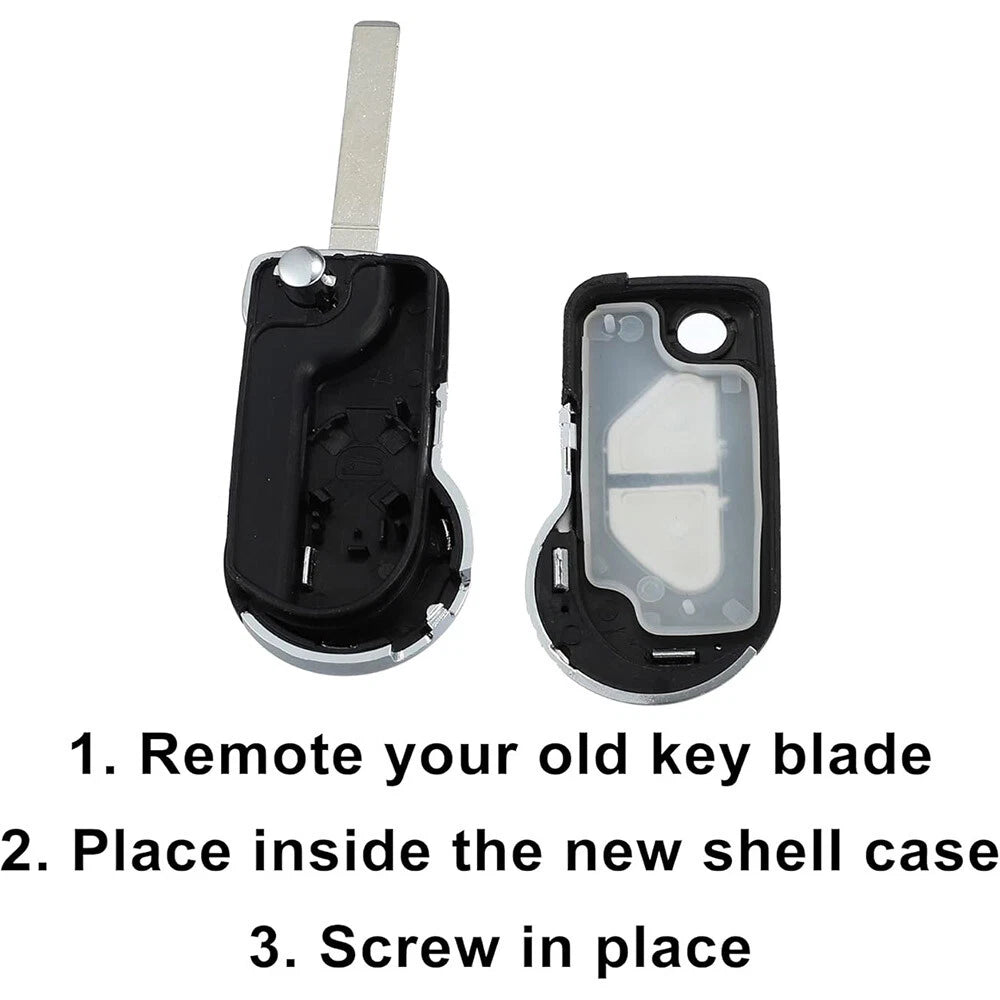 2X Key Shell Cover with Blade for Citroen DS4 (2011–2018)