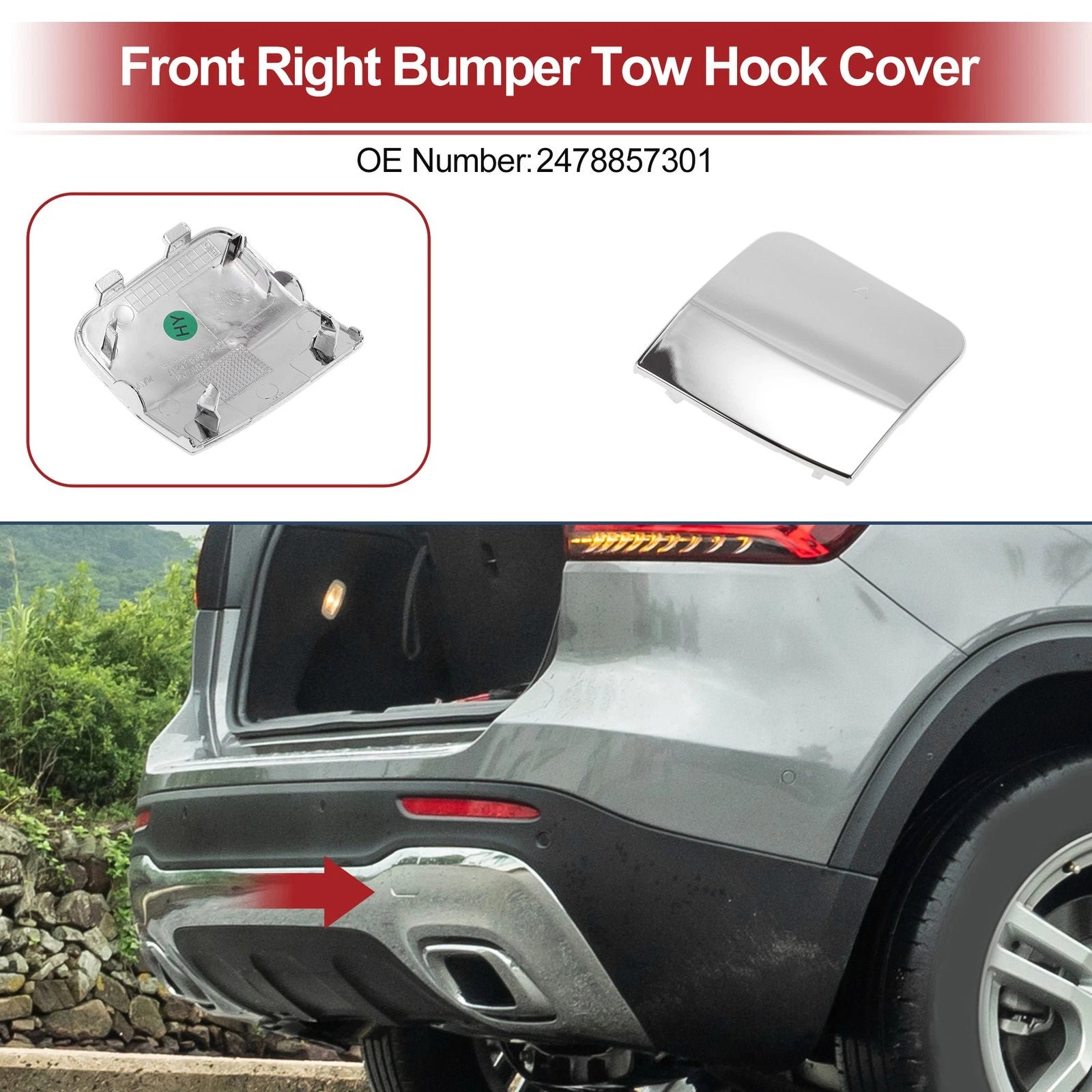 Tow Hook Cover Cap Replacement for Mercedes-Benz GLB250 (2020–2023)