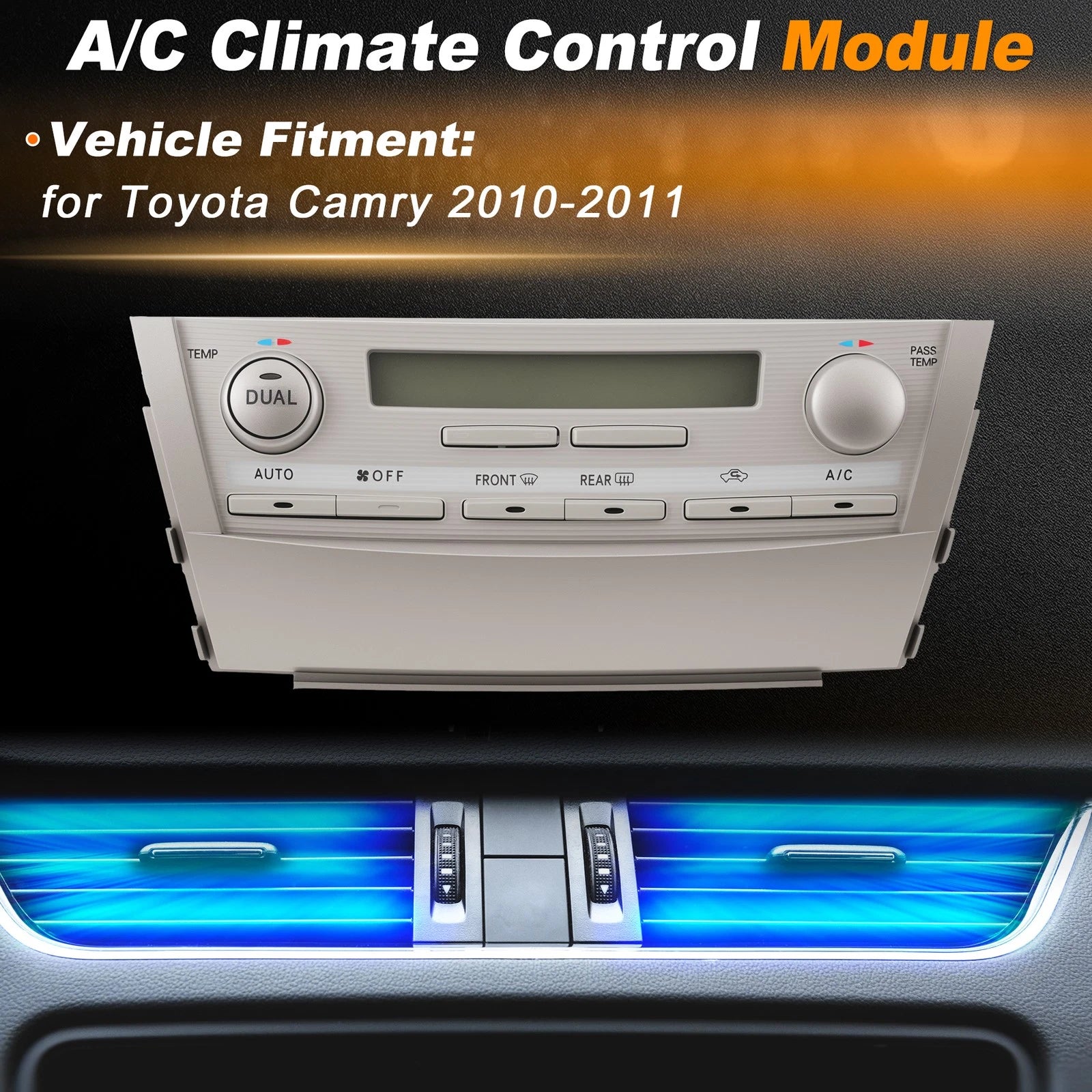A/C Heater Climate Control Switch Module Panel for Toyota Camry (2010–2011)