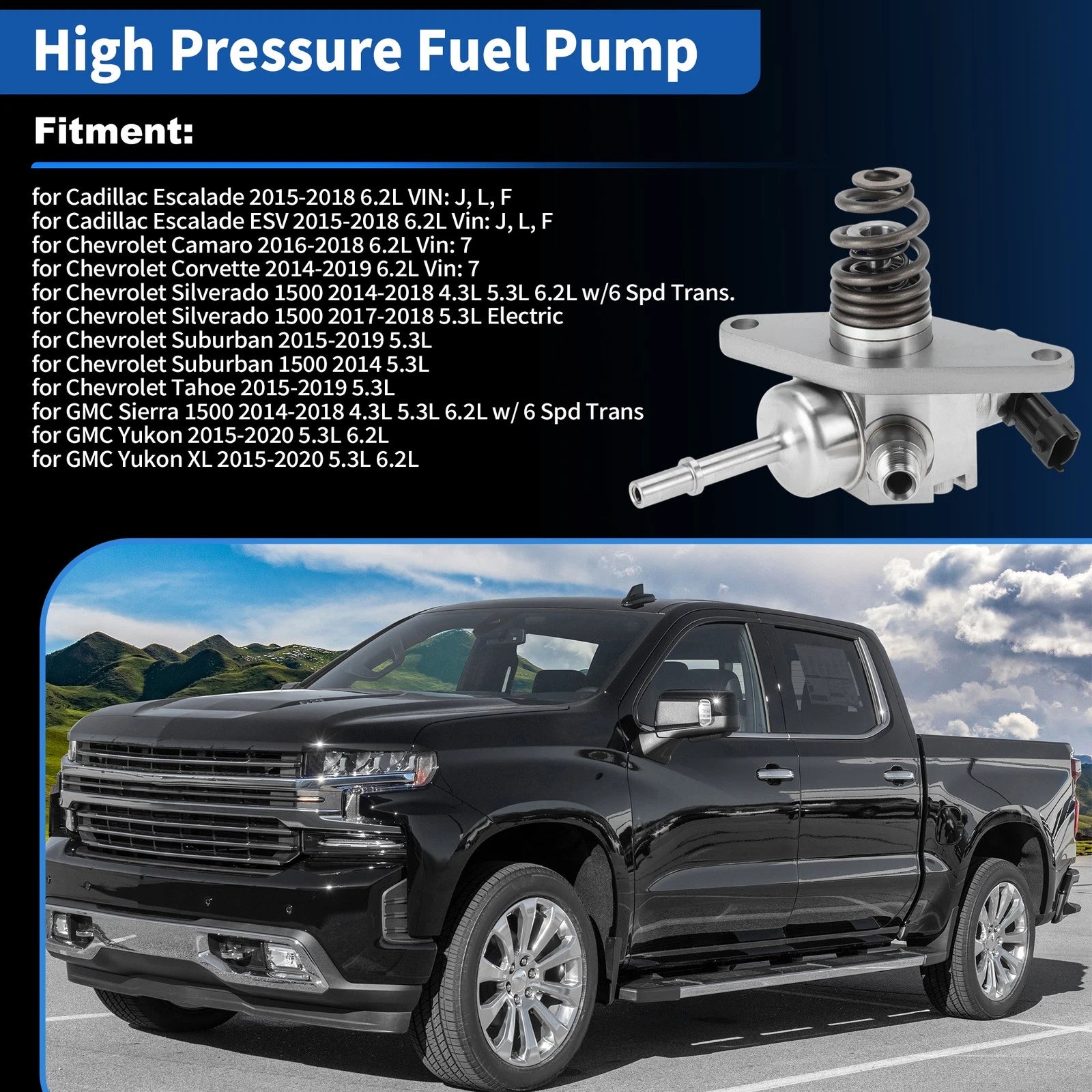 GDI High Pressure Fuel Pump Replacement for Chevrolet Silverado Tahoe (2014–2019)