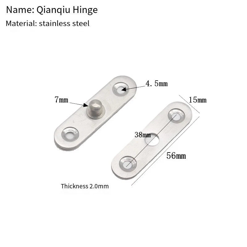 Foldable Stainless Steel Hinge for Flip Window Cabinets (6x1.2x0.2cm)