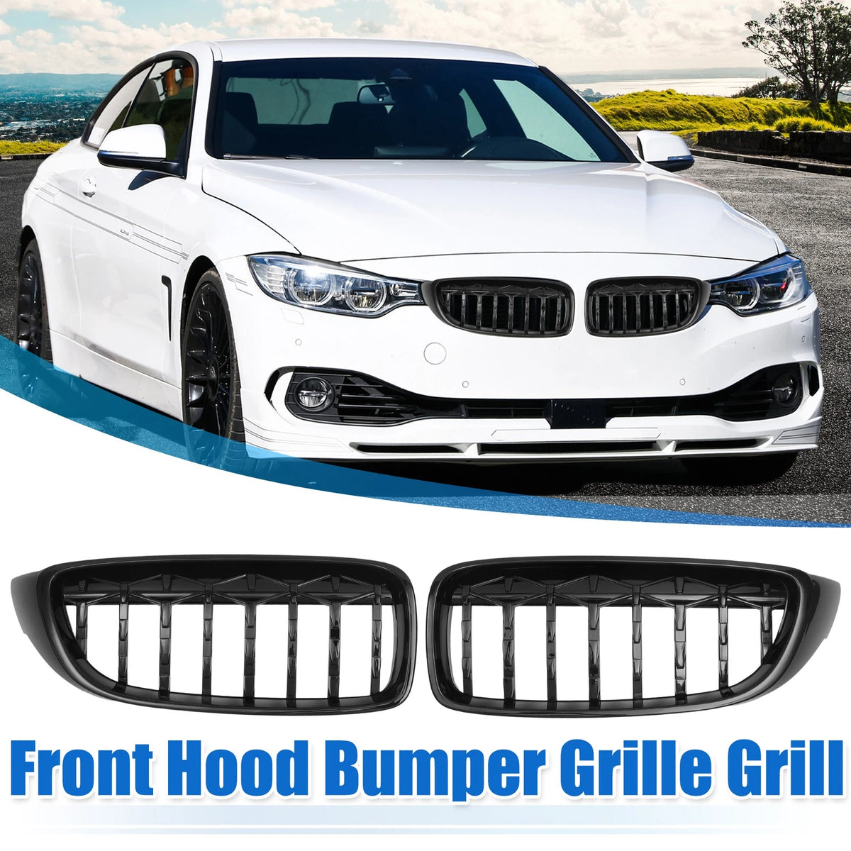 Hood Bumper Grille Pair Front for BMW 428i xDrive 430i xDrive (2014–2020)