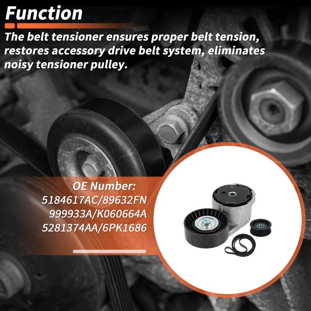 Drive Belt Tensioner Kit for Dodge Durango V6 3.6L (2016–2021)