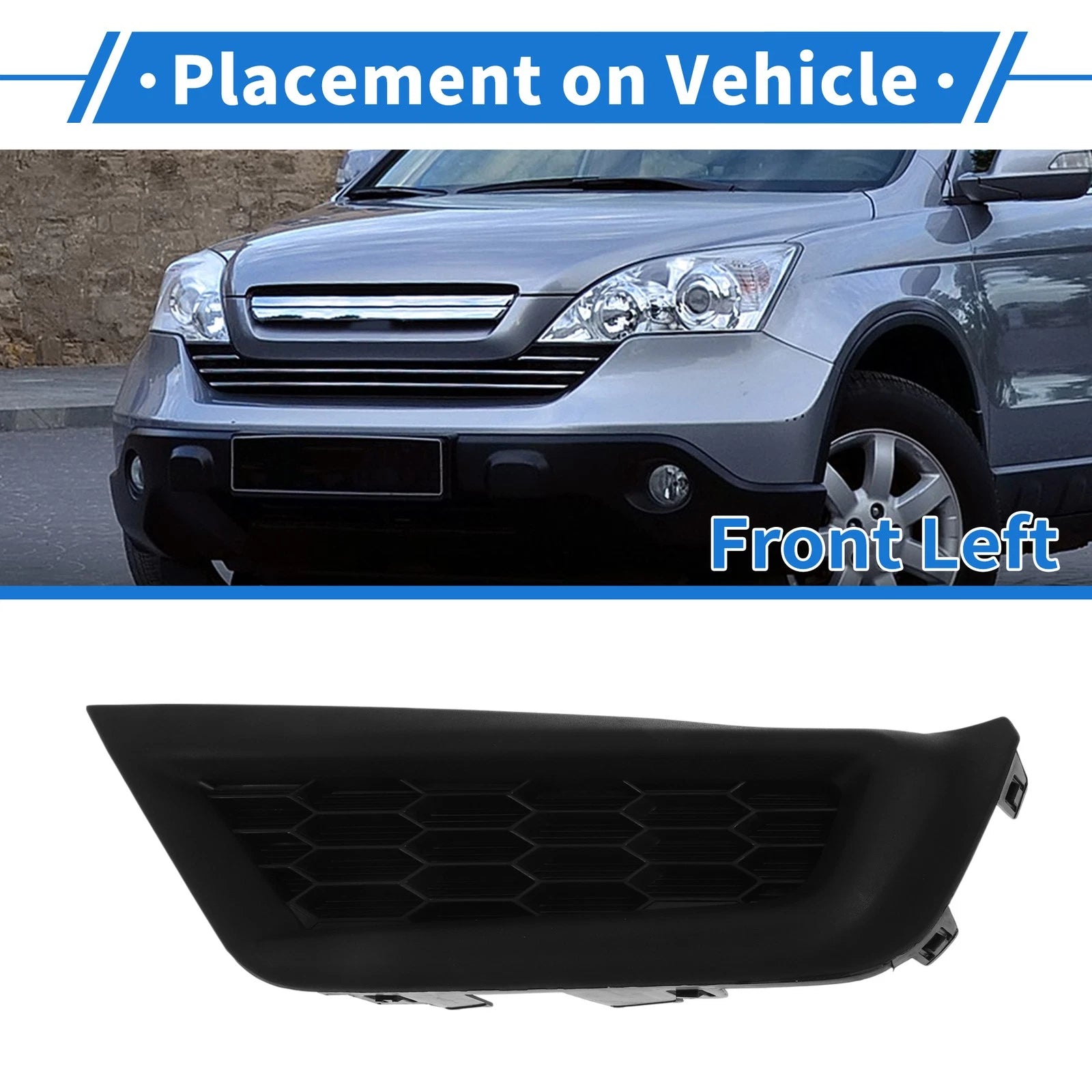 Front Left Fog Light Grill Replacement for Honda CR-V LX (2017–2019)