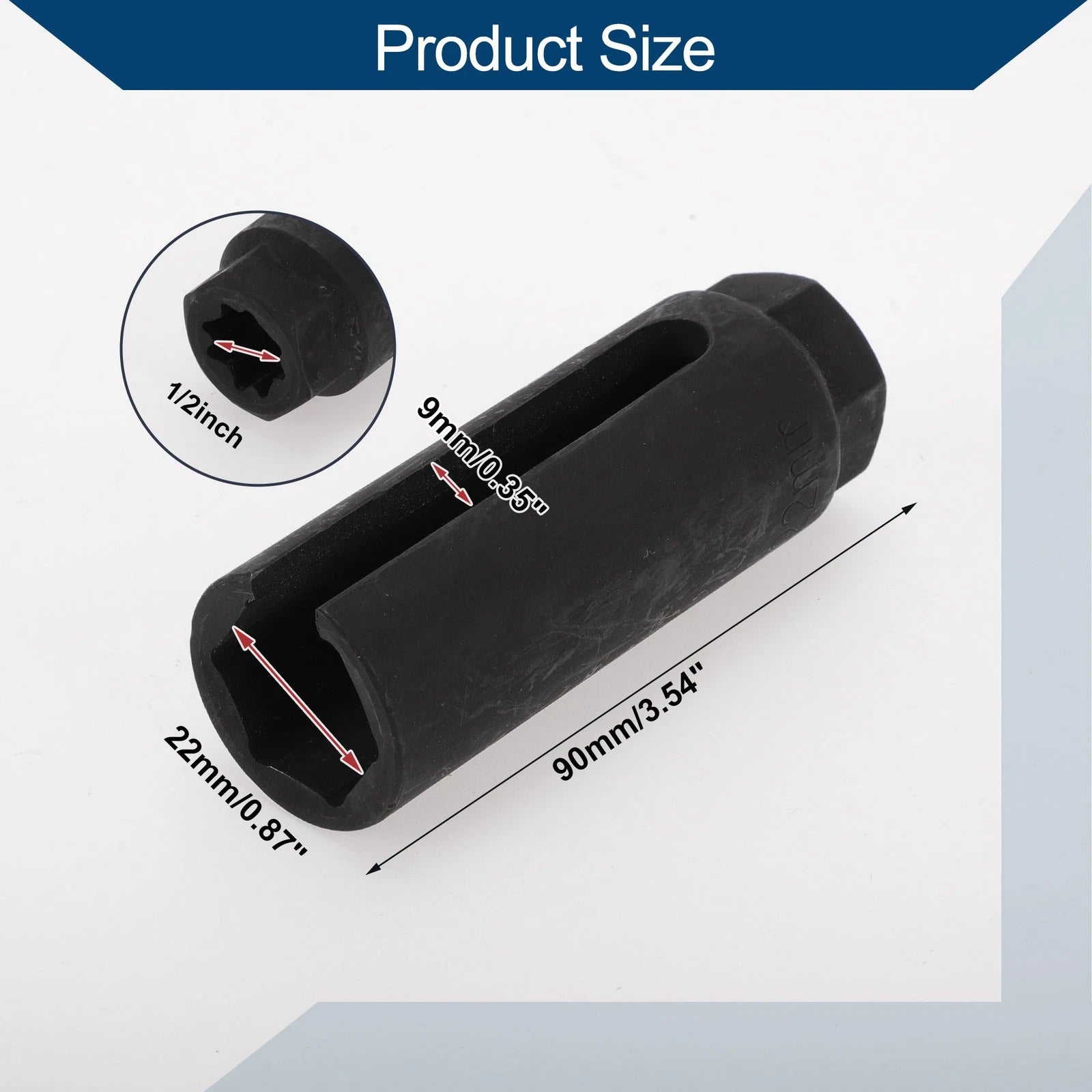 Oxygen Sensor Socket 22mm for Universal Vehicles (1/2 inch, 6 Point)