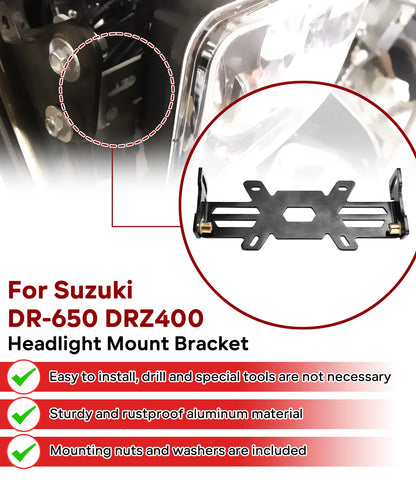 LED Headlight Mounting Bracket Set for Suzuki DR-650 DRZ400