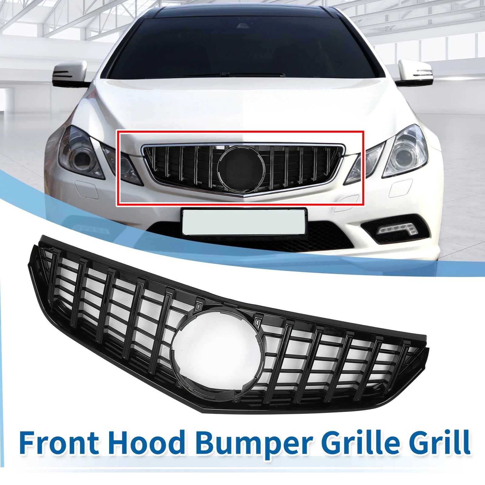 Front Upper Bumper Grille Grill Replacement for Mercedes-Benz E250 (2011–2013)