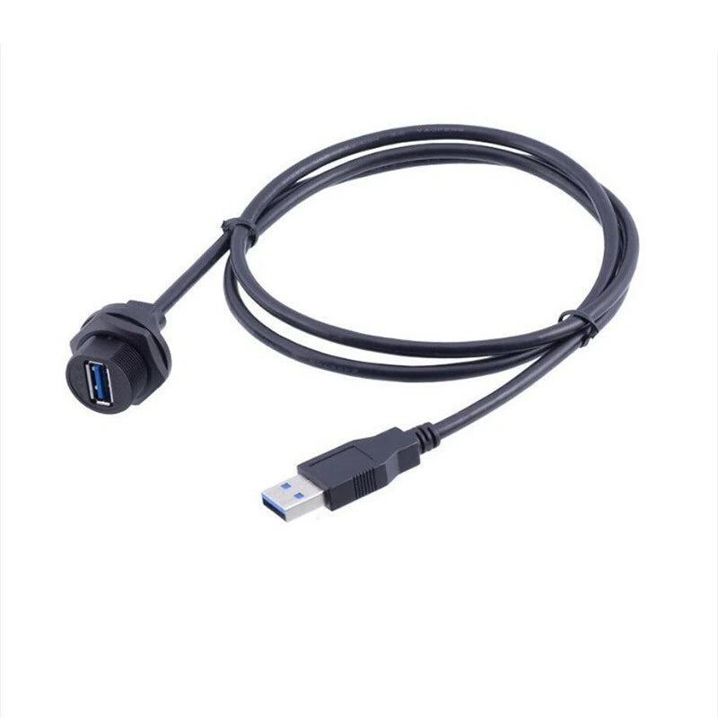 USB 3.0 Type A Panel Mount Connector Female Socket with Cable CAP