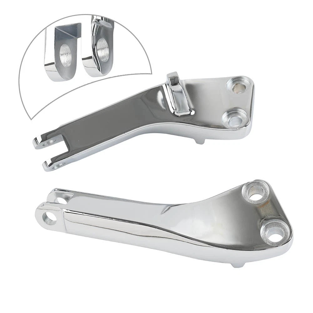 Chrome Passenger Foot Peg Mount Brackets for Harley Dyna FXDF FXDL FXDC FXDWG (2006–2017)