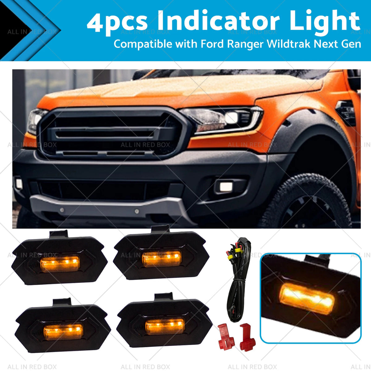 4X Amber Indicator Light for Ford Ranger Wildtrak (2022–Present)