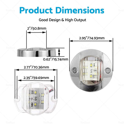 4X Round LED Cabin Deck Courtesy Lights for Marine 12V