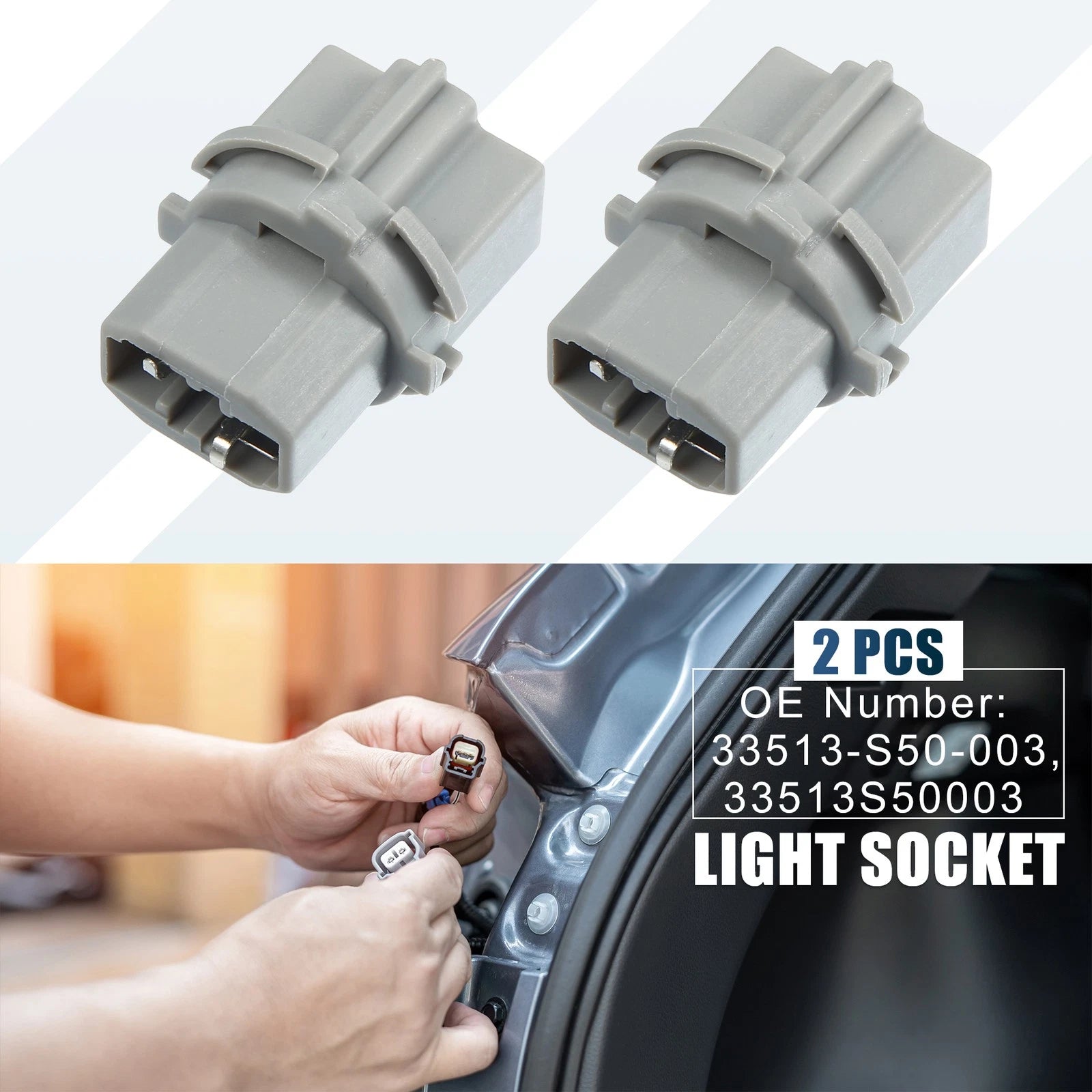 2pcs Backup Reverse Light Bulb Socket for Honda Civic (1999–2014)