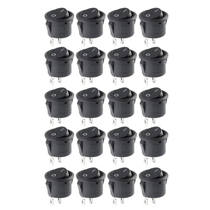 Rocker Switch for KCD1105 (Open 20 OD 23M, Two Pins, Black)