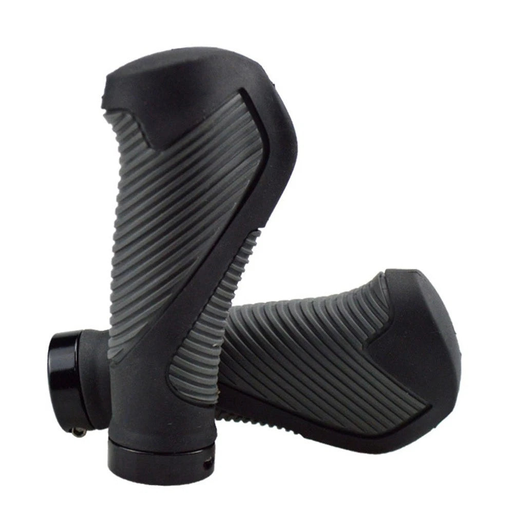 2X Soft Handle Double Compound Rubber Ergonomic Locking Grips for Bicycle