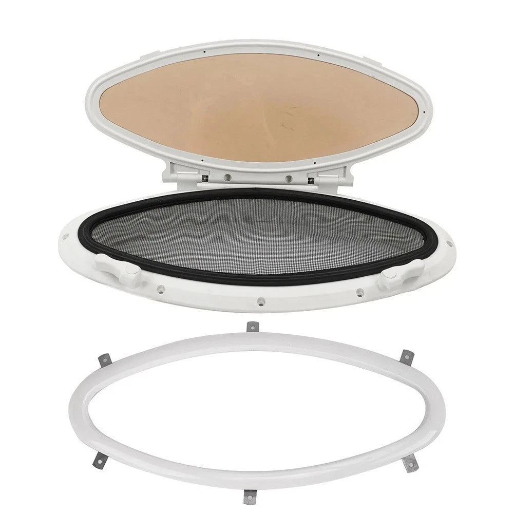 Inward Opening Oval Window for Yacht 470x210mm Anti UV Waterproof with Mesh
