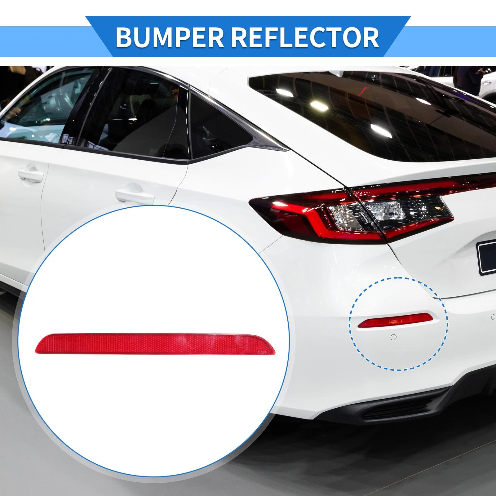 Rear Left Bumper Reflector Replacement for Honda Civic (2022–2023) Red