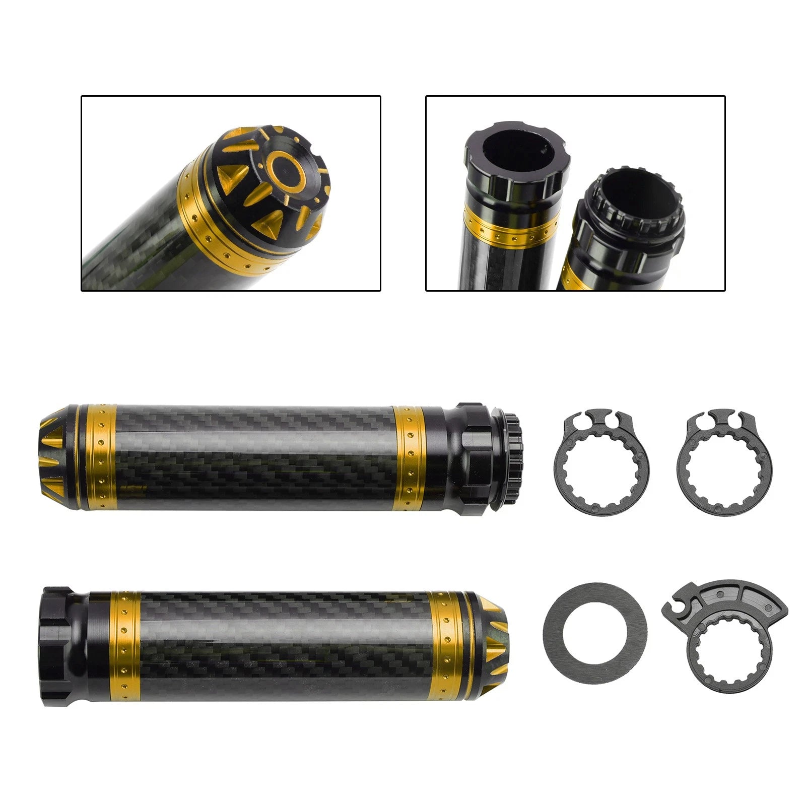 Universal 7/8" Motorcycle Handle Bar Grips Gold (Universal Fit)