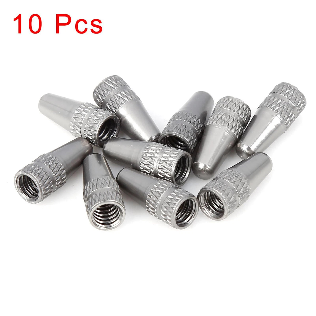 10pcs Tire Valve Stem Caps French Type for Bike Bicycle (Titanium Tone)