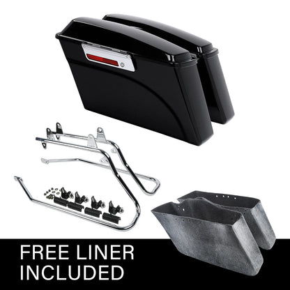 Hard Saddle Bags with Chrome Brackets for Harley Softail (1984–2017)