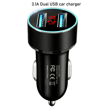 3.1A Dual USB Car Phone Charger Cigarette Lighter Socket LED Display Universal