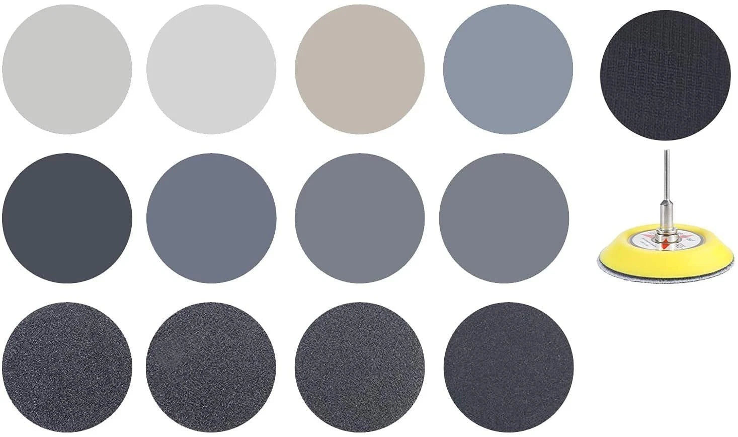 180Pcs 3 Inch Sanding Disc Sandpaper Set with Backing Pad & Buffering Pad