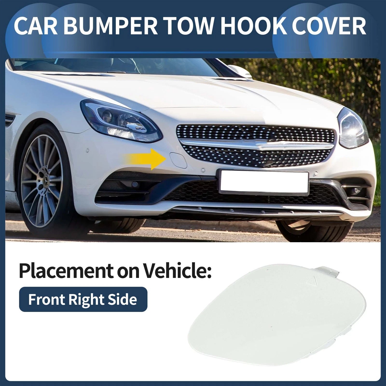 Front Bumper Tow Hook Cover Replacement for Mercedes-Benz W172 (2013–2015)