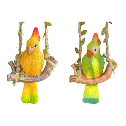 Hanging Parrot Figurine for Home and Outdoor Spaces
