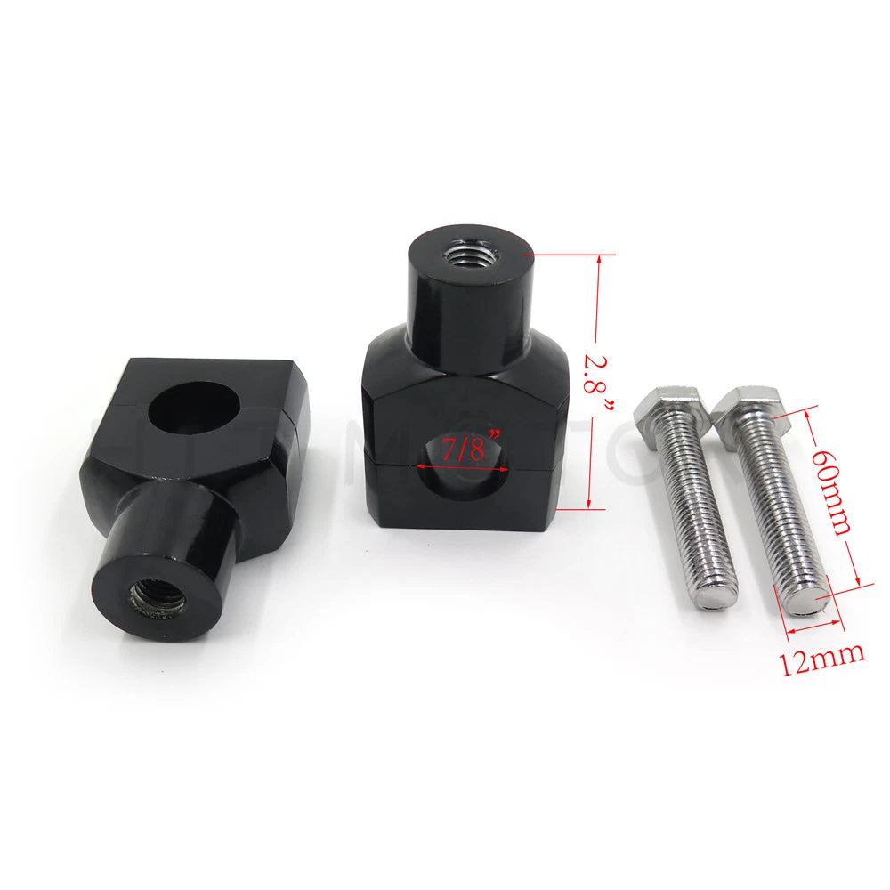 Handlebar Riser Clamp for Motorcycle (Universal 7/8" 22mm) Taper Black