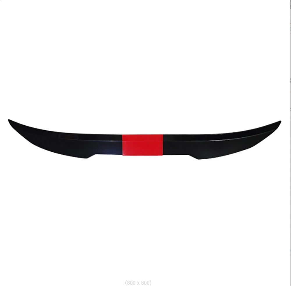 Adjustable Rear Trunk Spoiler Lip for Universal Fit (Glossy Black + Red)